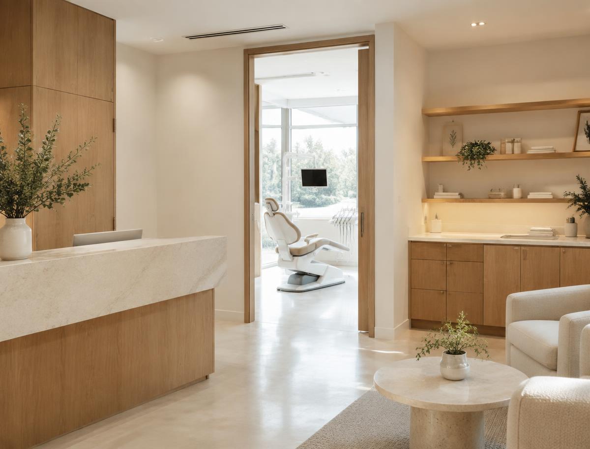 Modern dental practice website concept with online booking